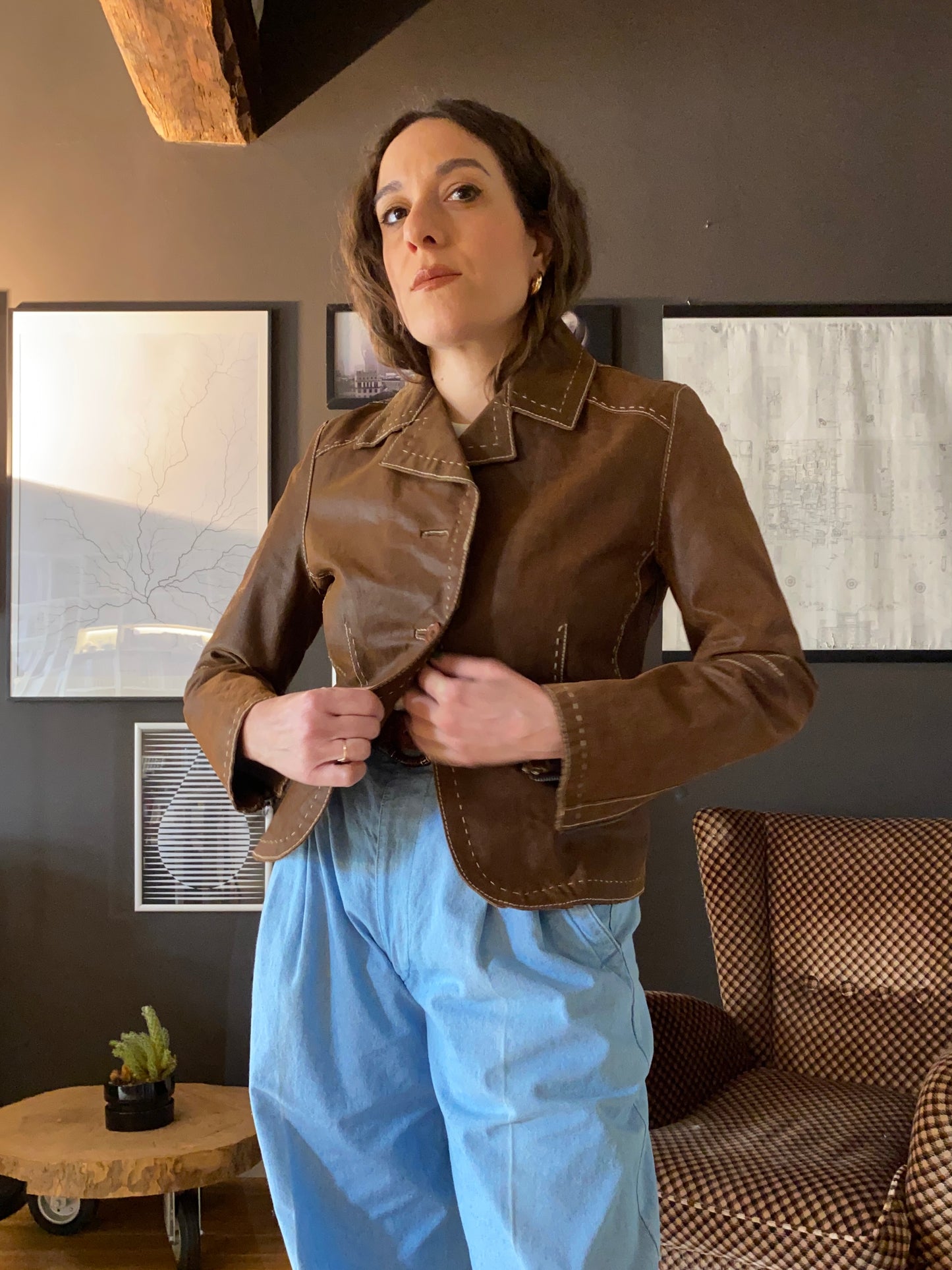 Giacca biker pelle anni 2000