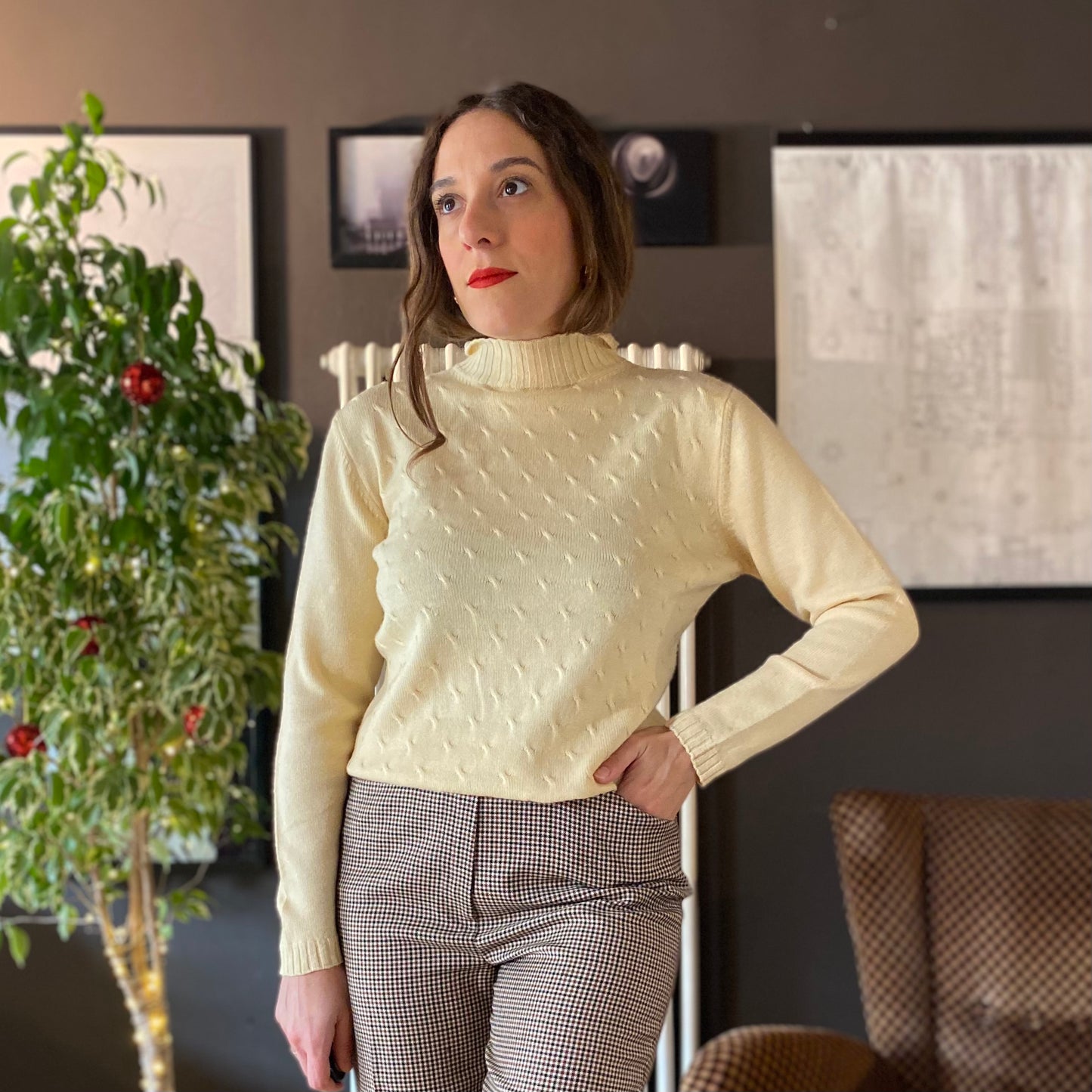 Maglione collo alto lana