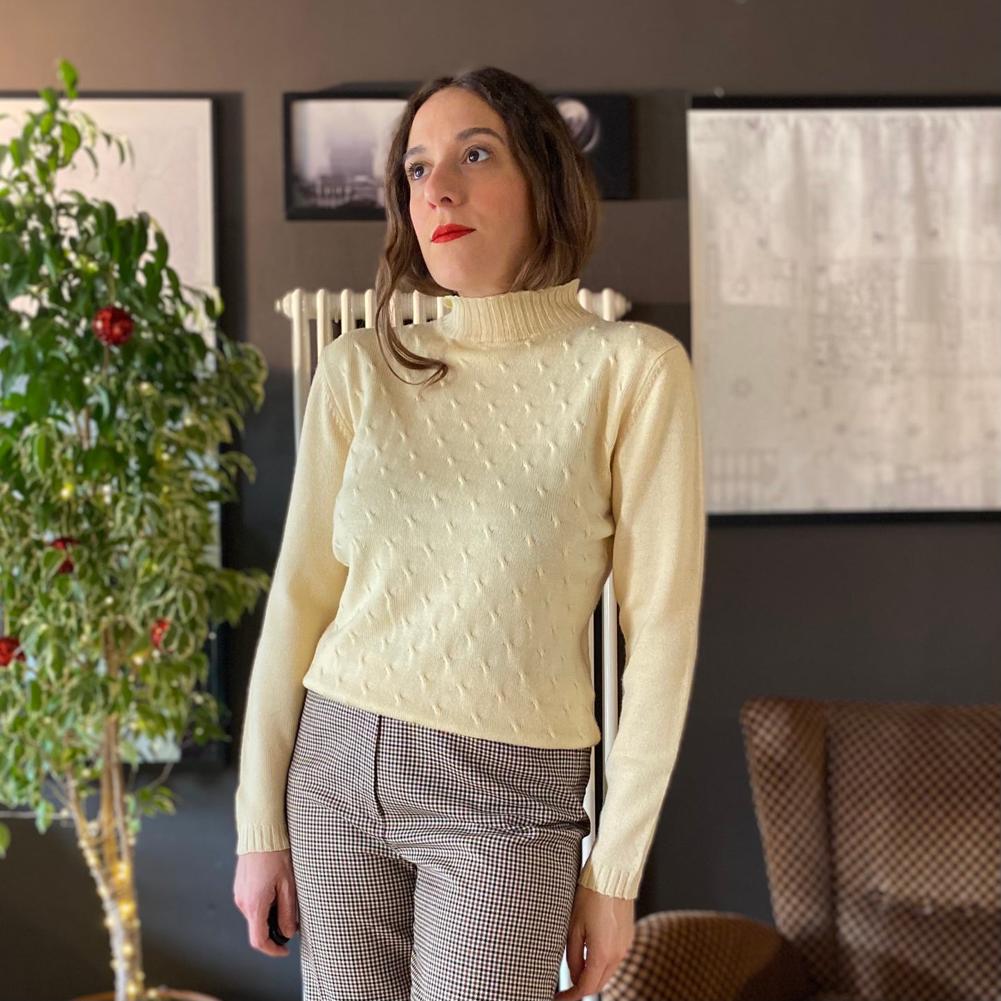 Maglione collo alto lana