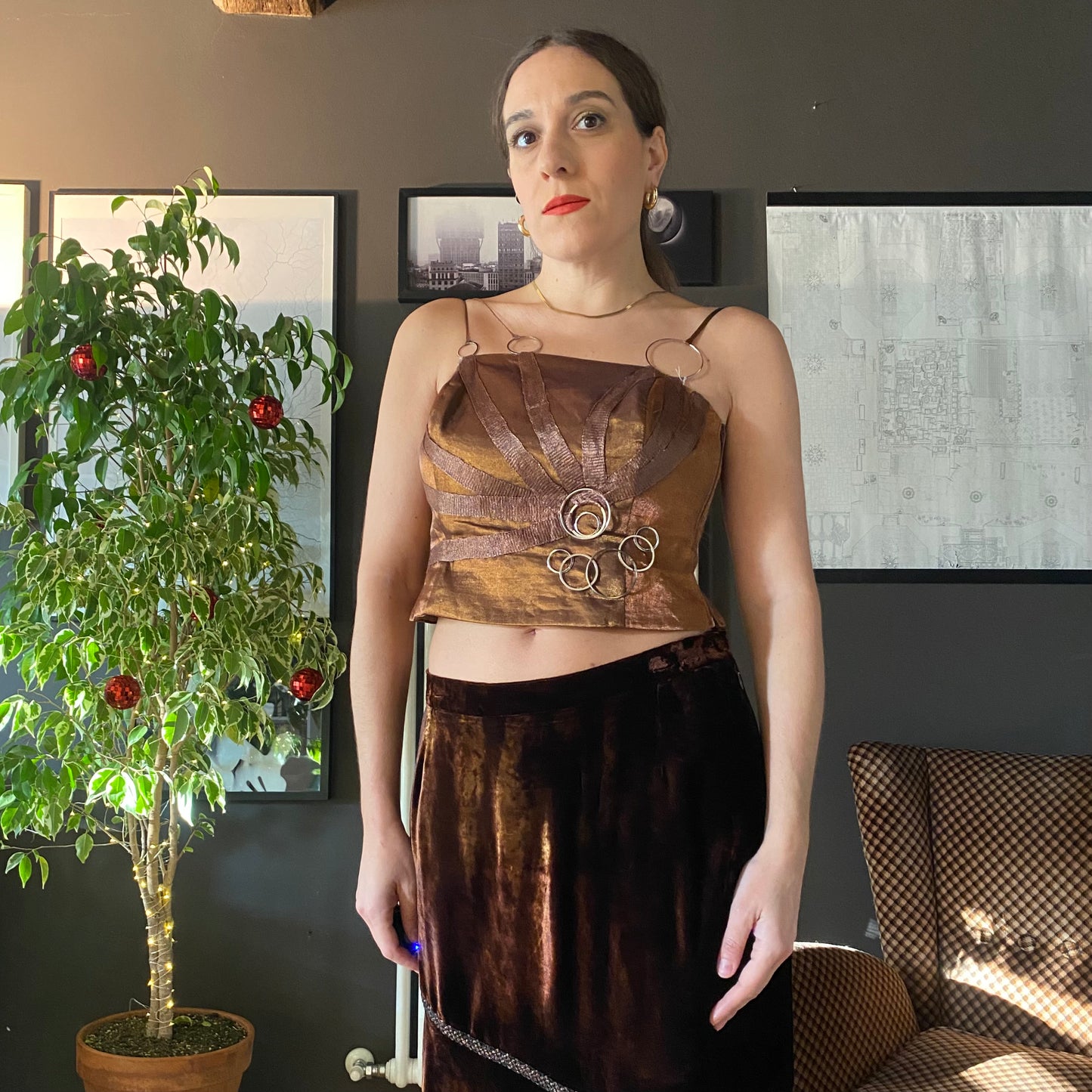 Top corsetto anelli