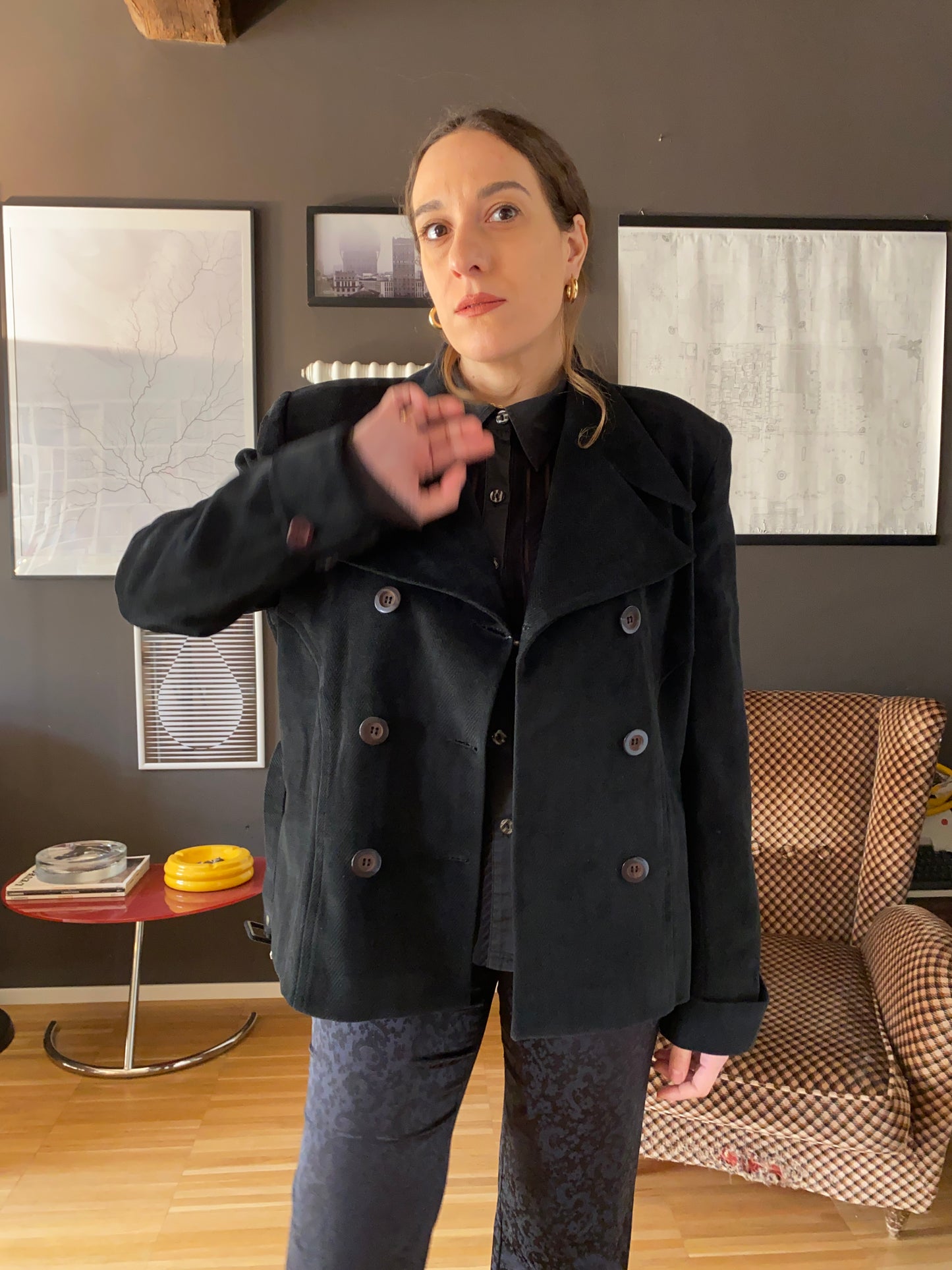 Giacca caban con cintura