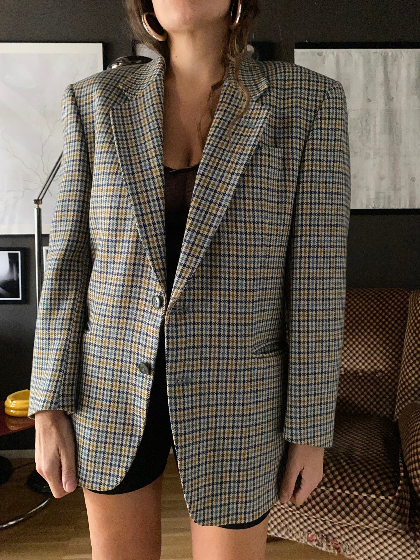 Blazer vintage pied de poule Cacharel