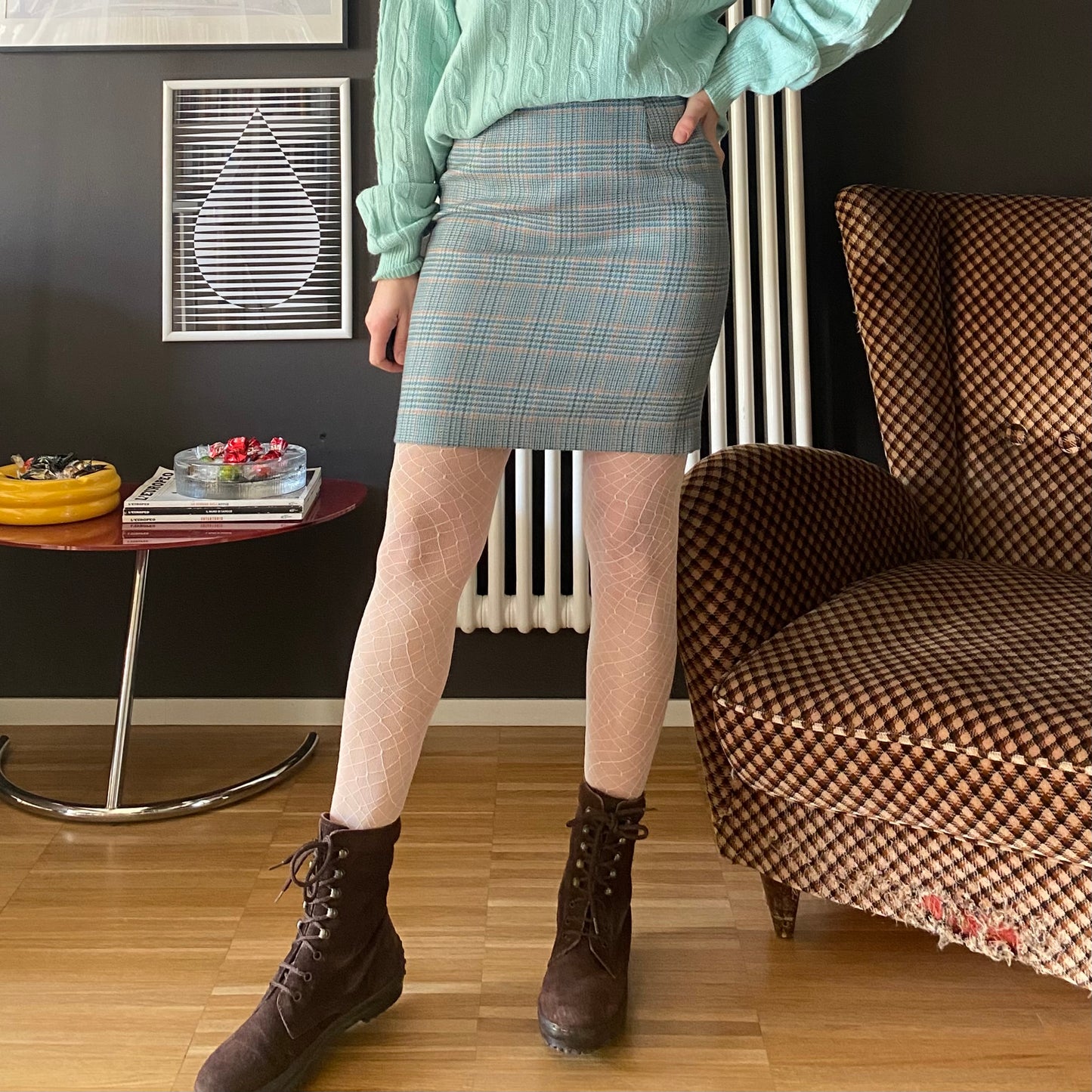 Gonna mini tartan lana