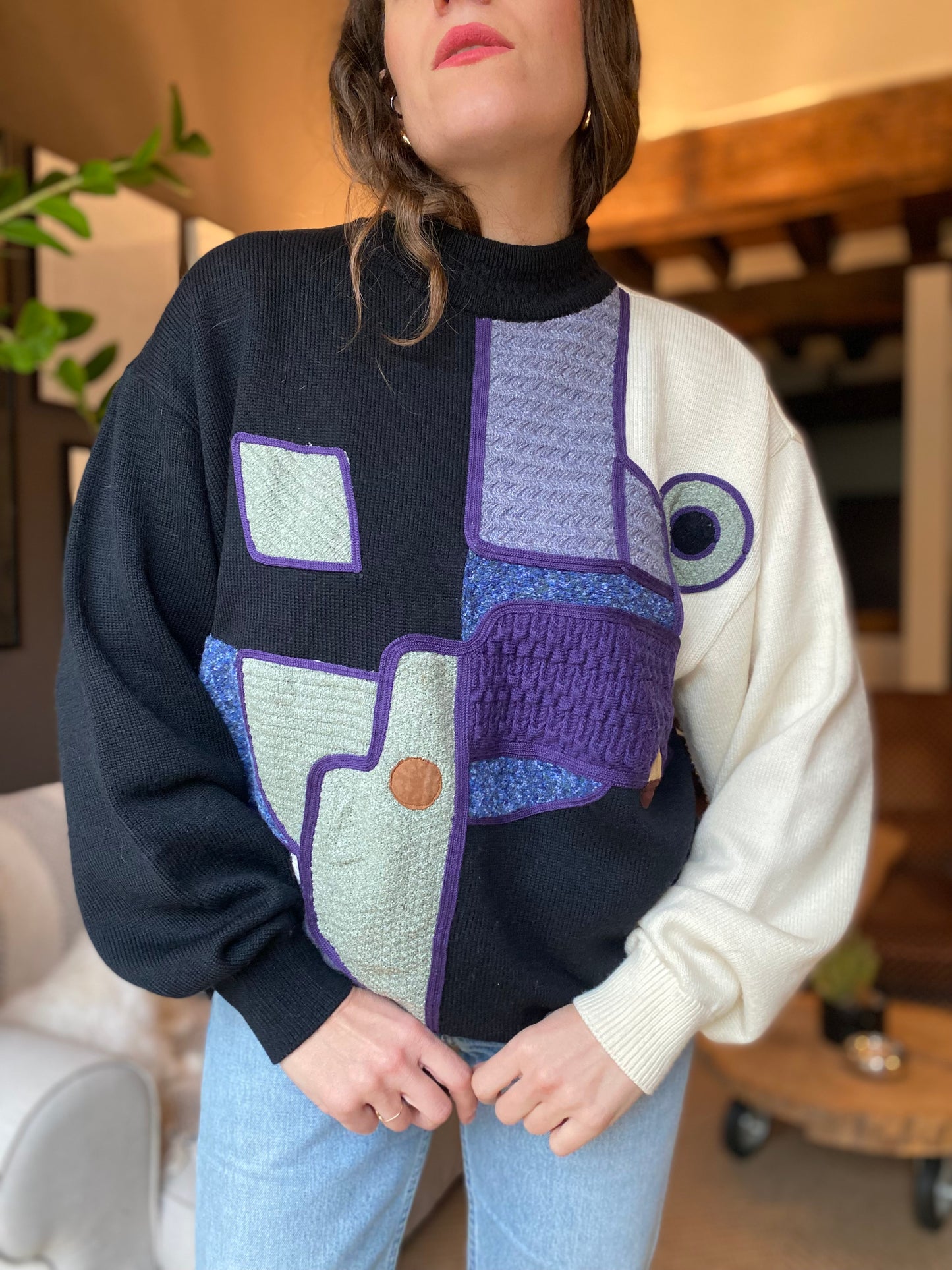 Maglione vintage giapponese astratto