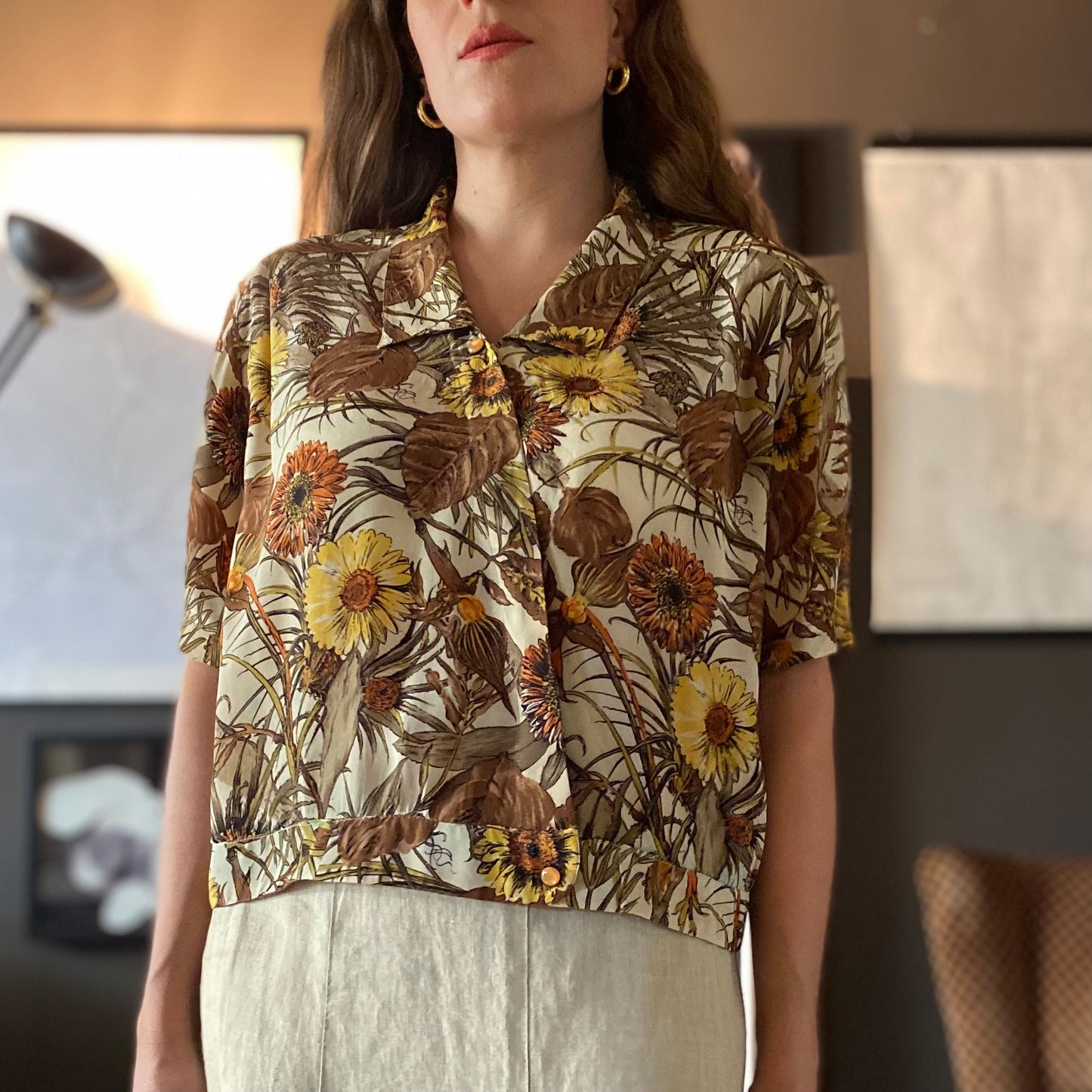 Camicia in seta fantasia