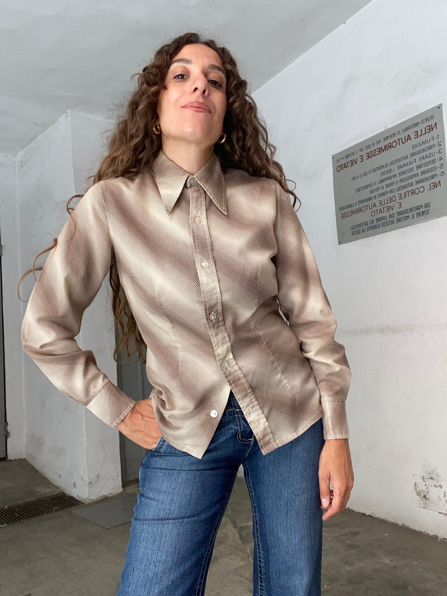 Camicia anni 70 a righe