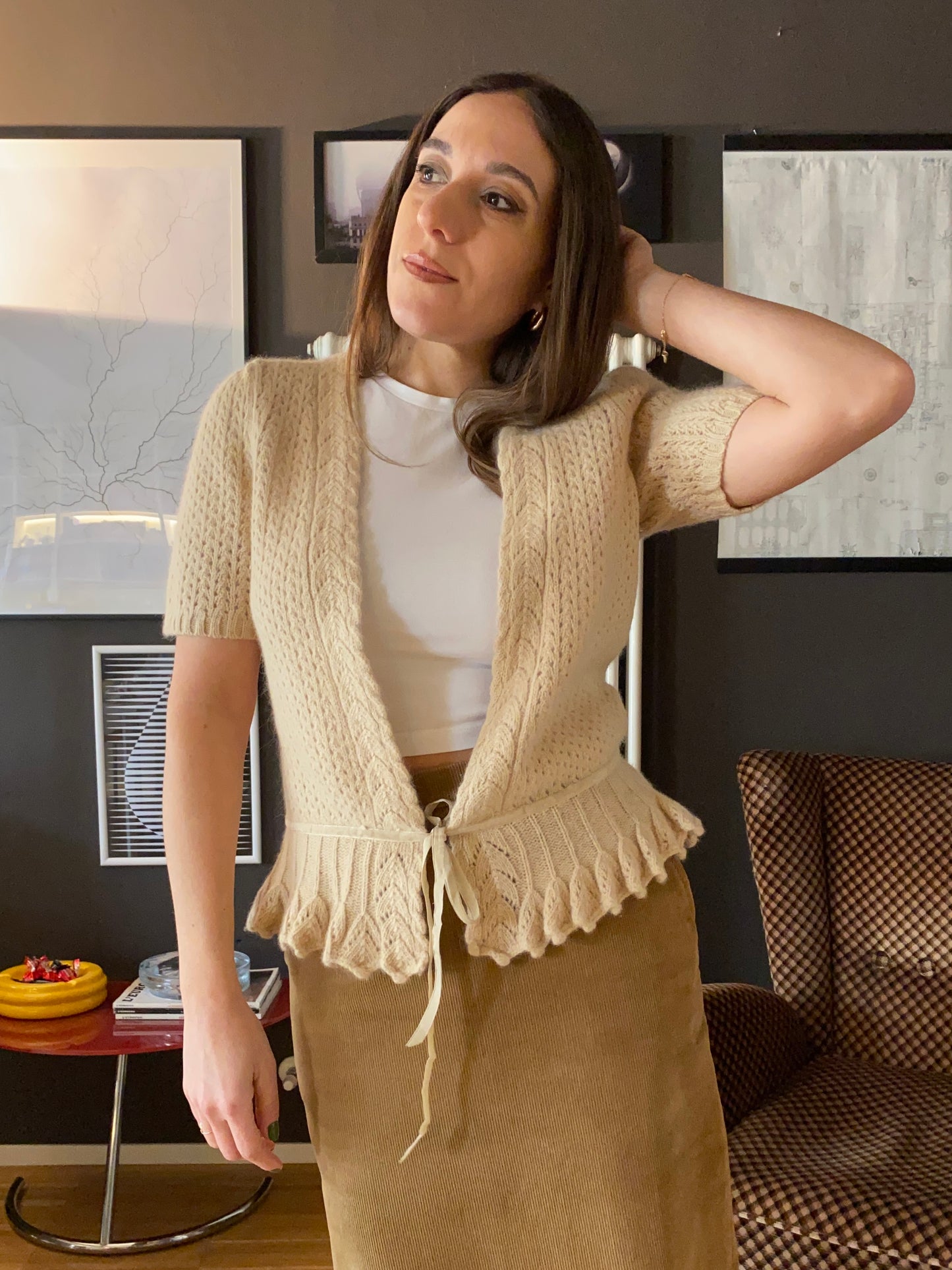 Cardigan lana e angora