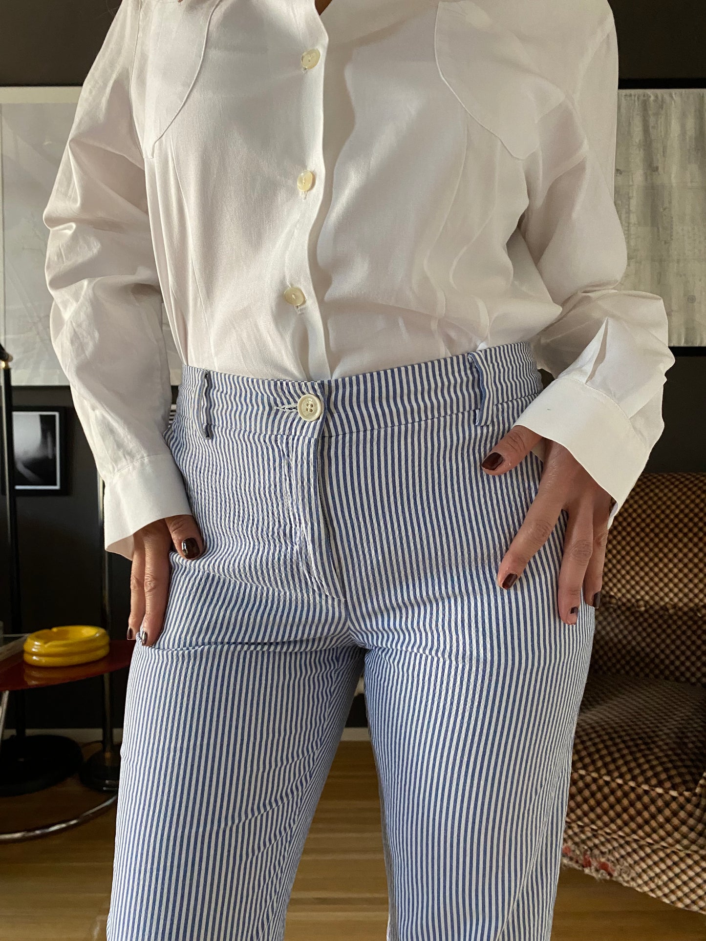 Pantaloni capri Max Mara Weekend a righe