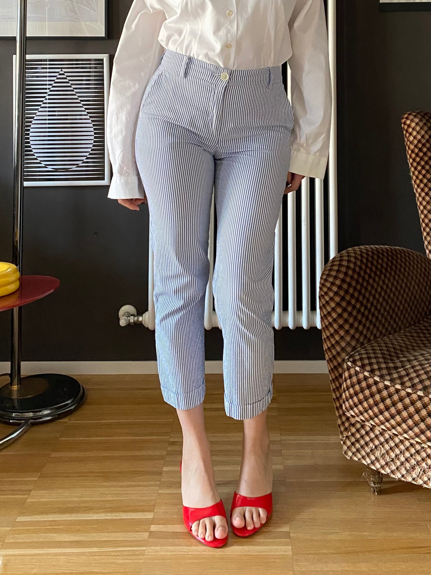 Pantaloni capri Max Mara Weekend a righe