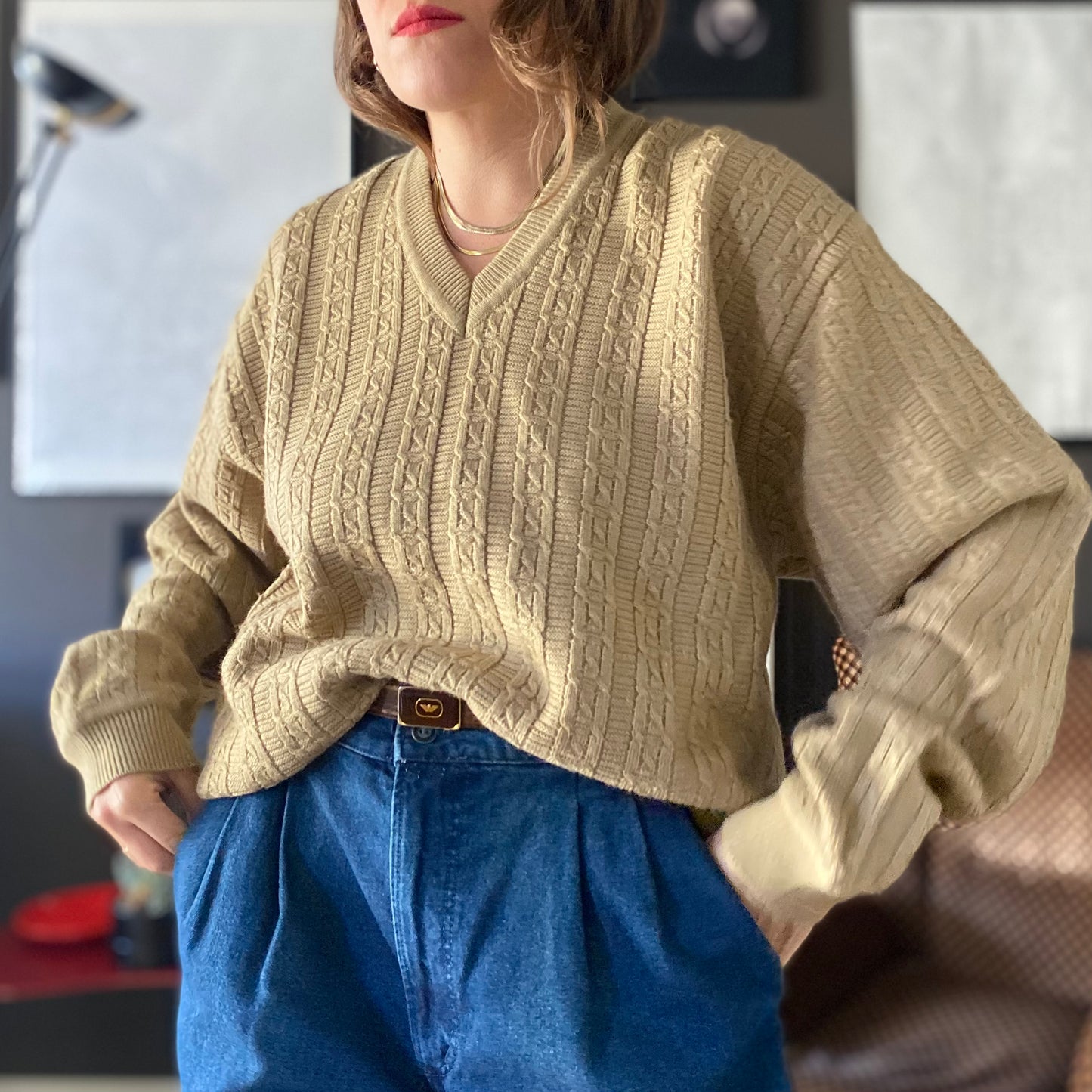Pullover scollo a V