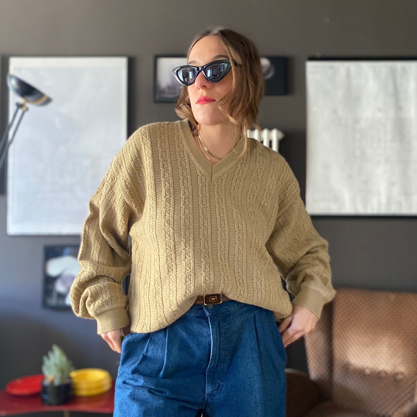 Pullover scollo a V