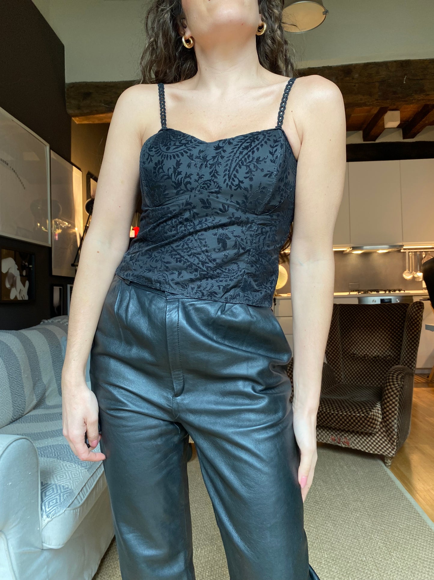 Top velluto damascato