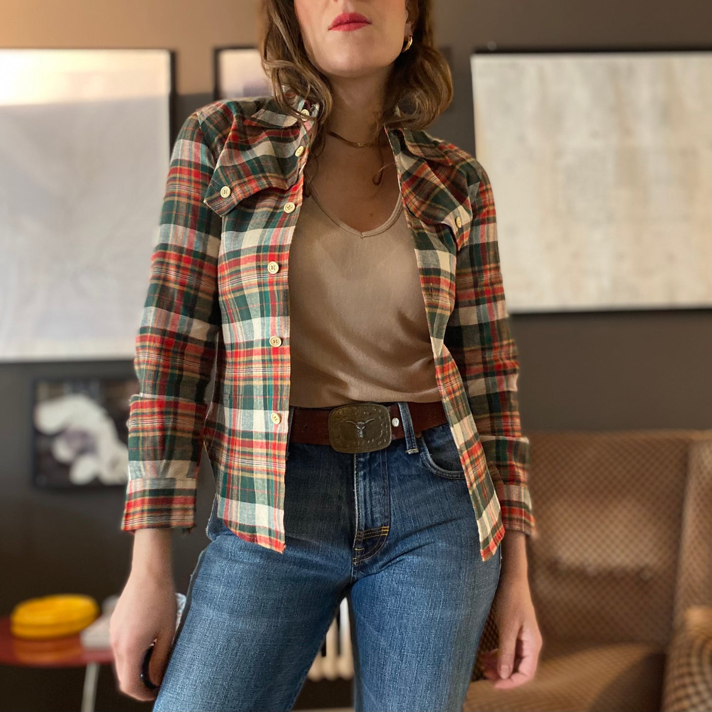 Camicia tartan anni 70