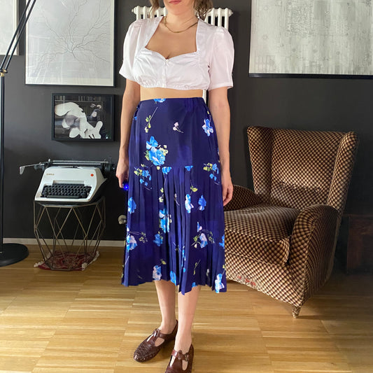 Gonna midi a pieghe vintage