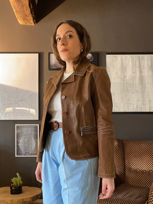 Giacca biker pelle anni 2000