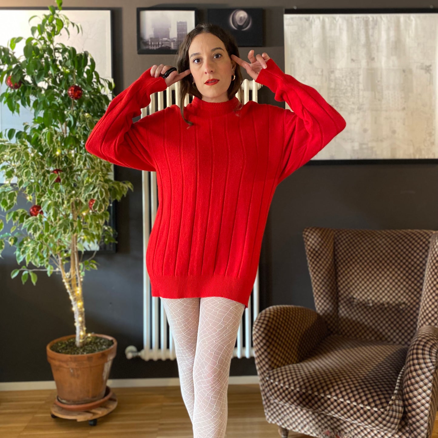 Maglione maxi a coste