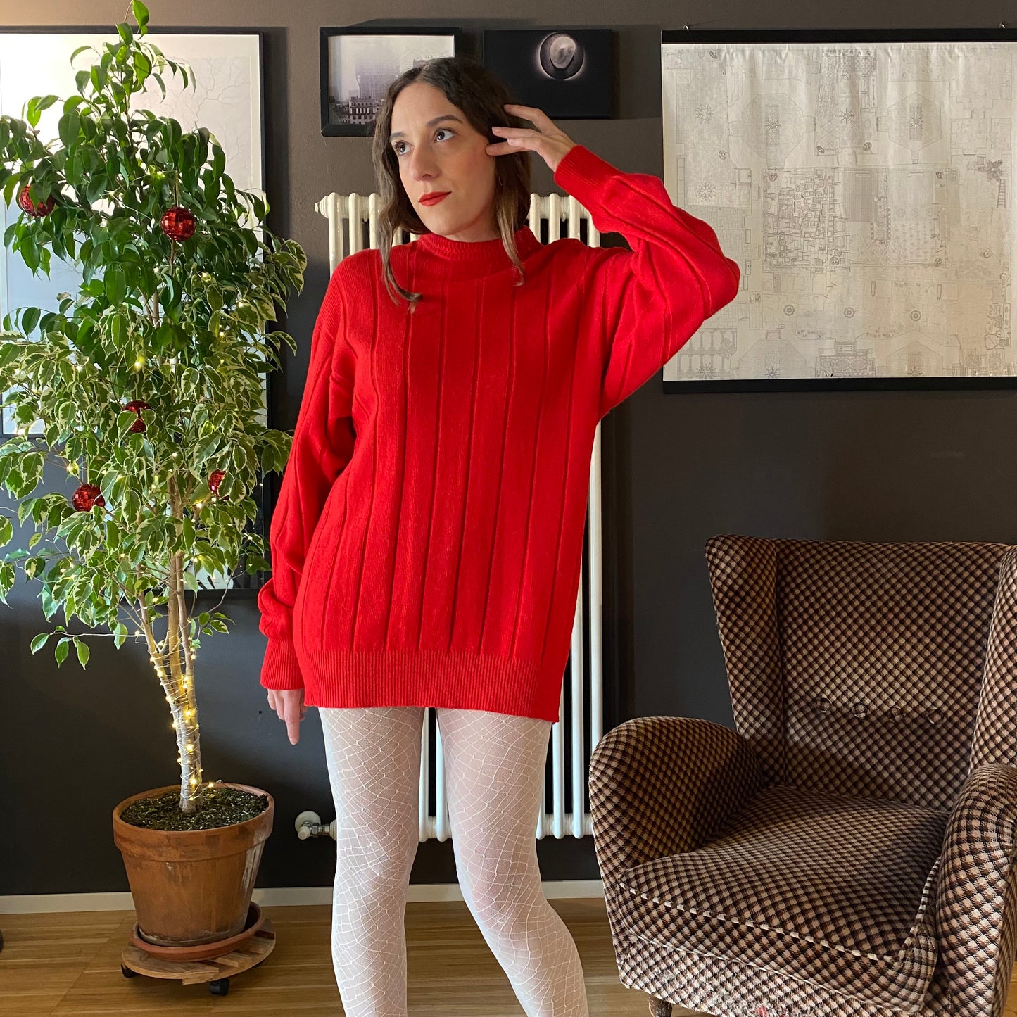 Maglione maxi a coste