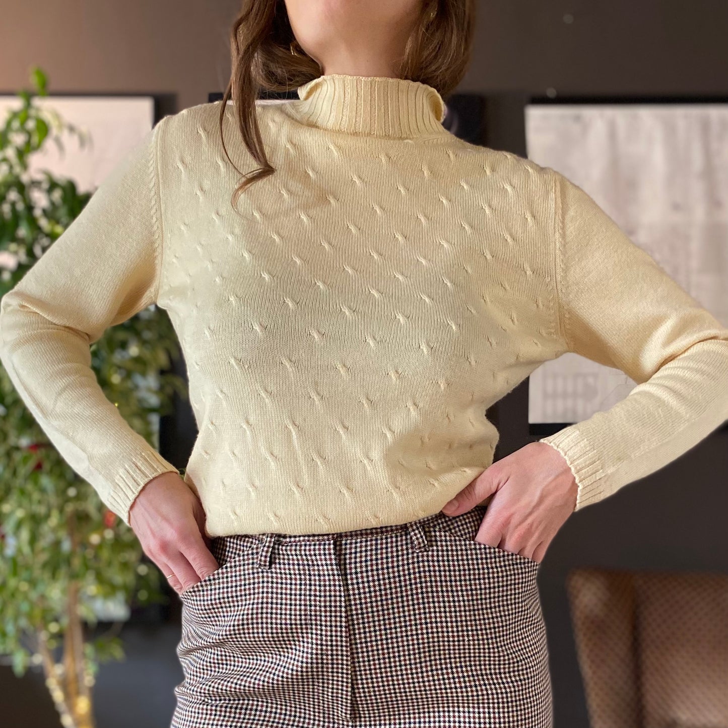 Maglione collo alto lana