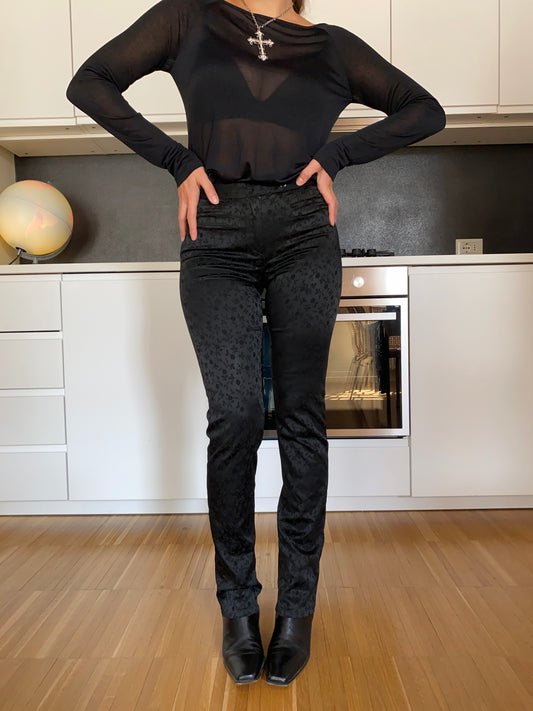 Pantaloni neri fantasia