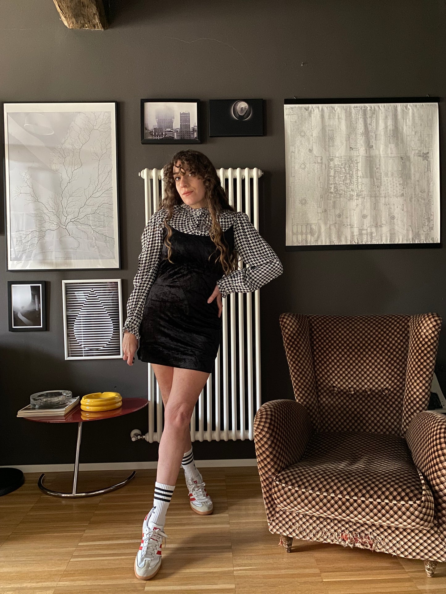 Abito mini in velluto