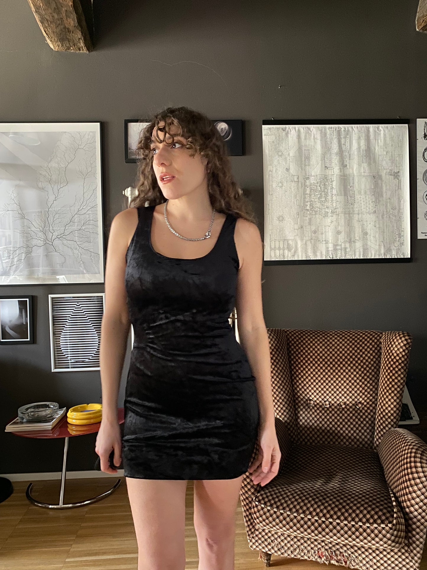 Abito mini in velluto