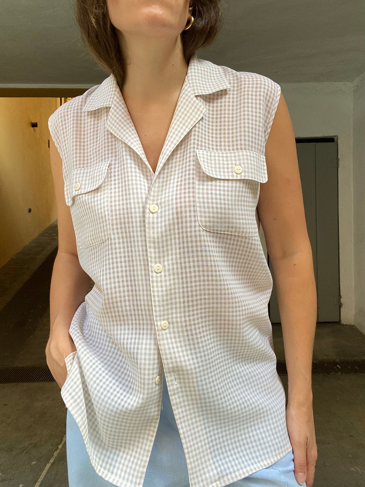 Camicia smanicata vichy