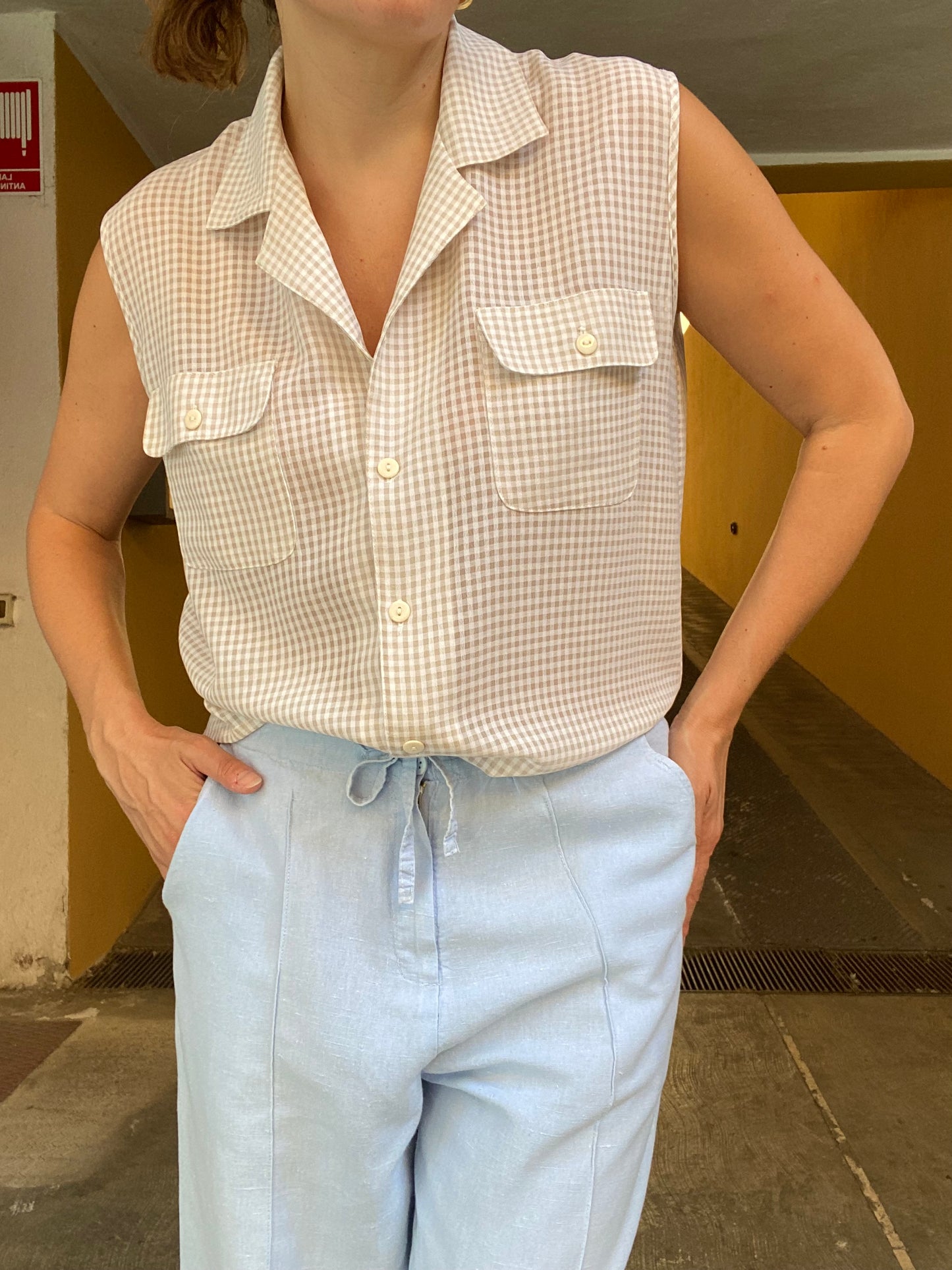 Camicia smanicata vichy