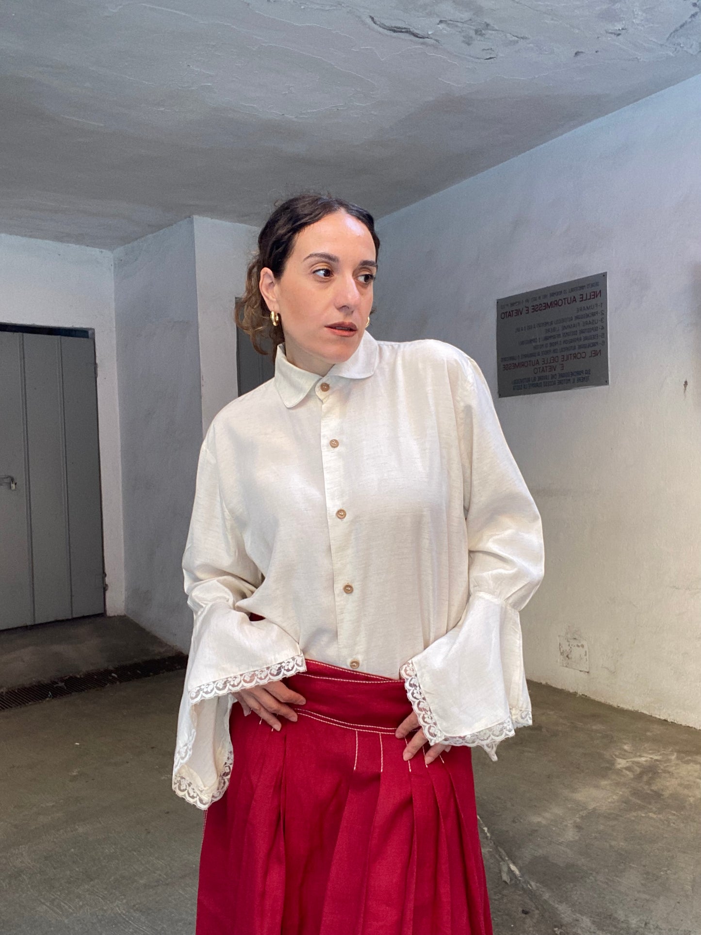 Camicia boho con volant