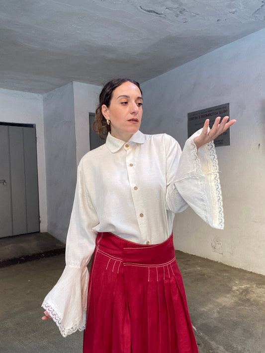 Camicia boho con volant