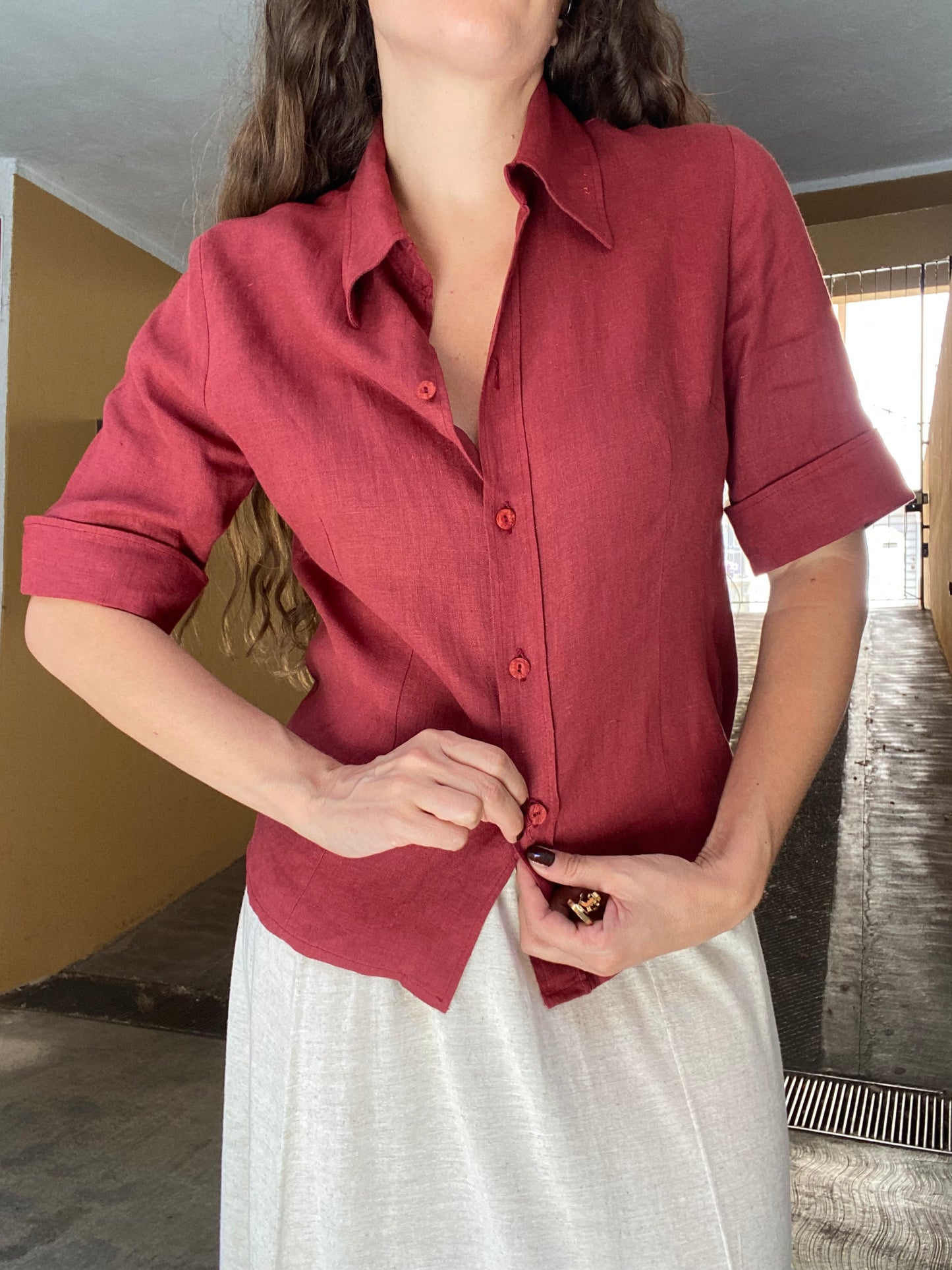Camicia borgogna