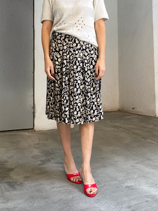 Gonna a pieghe floreale