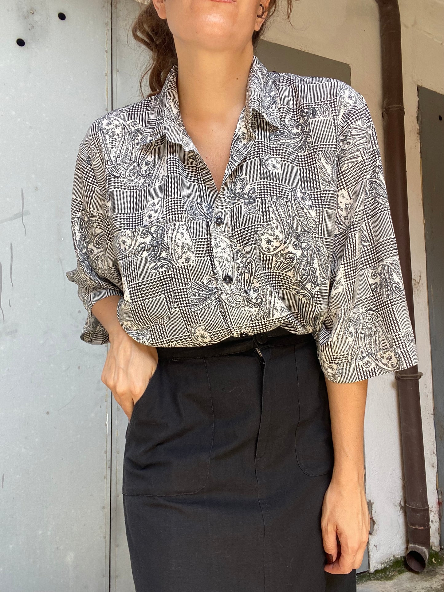 Camicia paisley e pied de poule