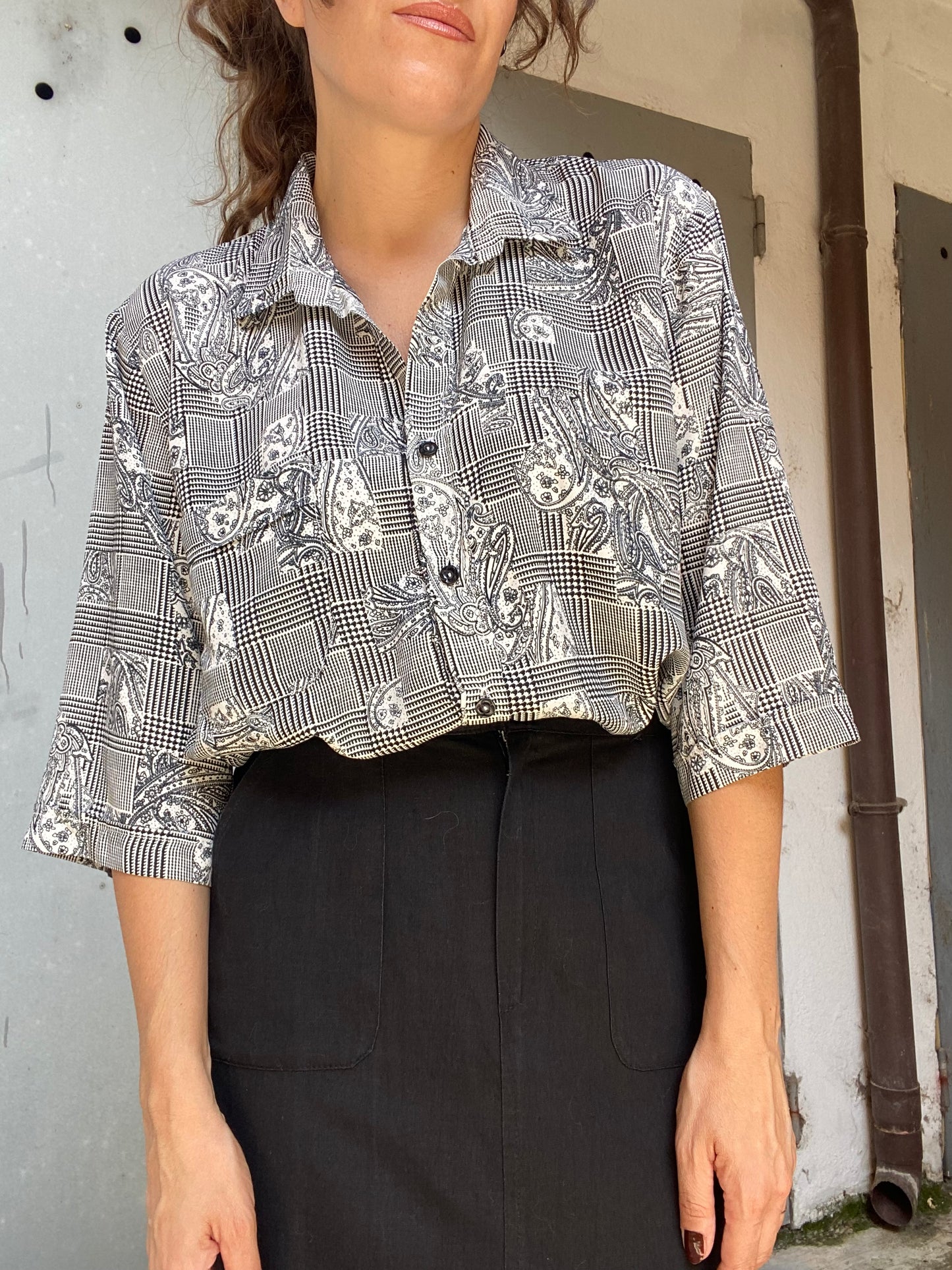 Camicia paisley e pied de poule