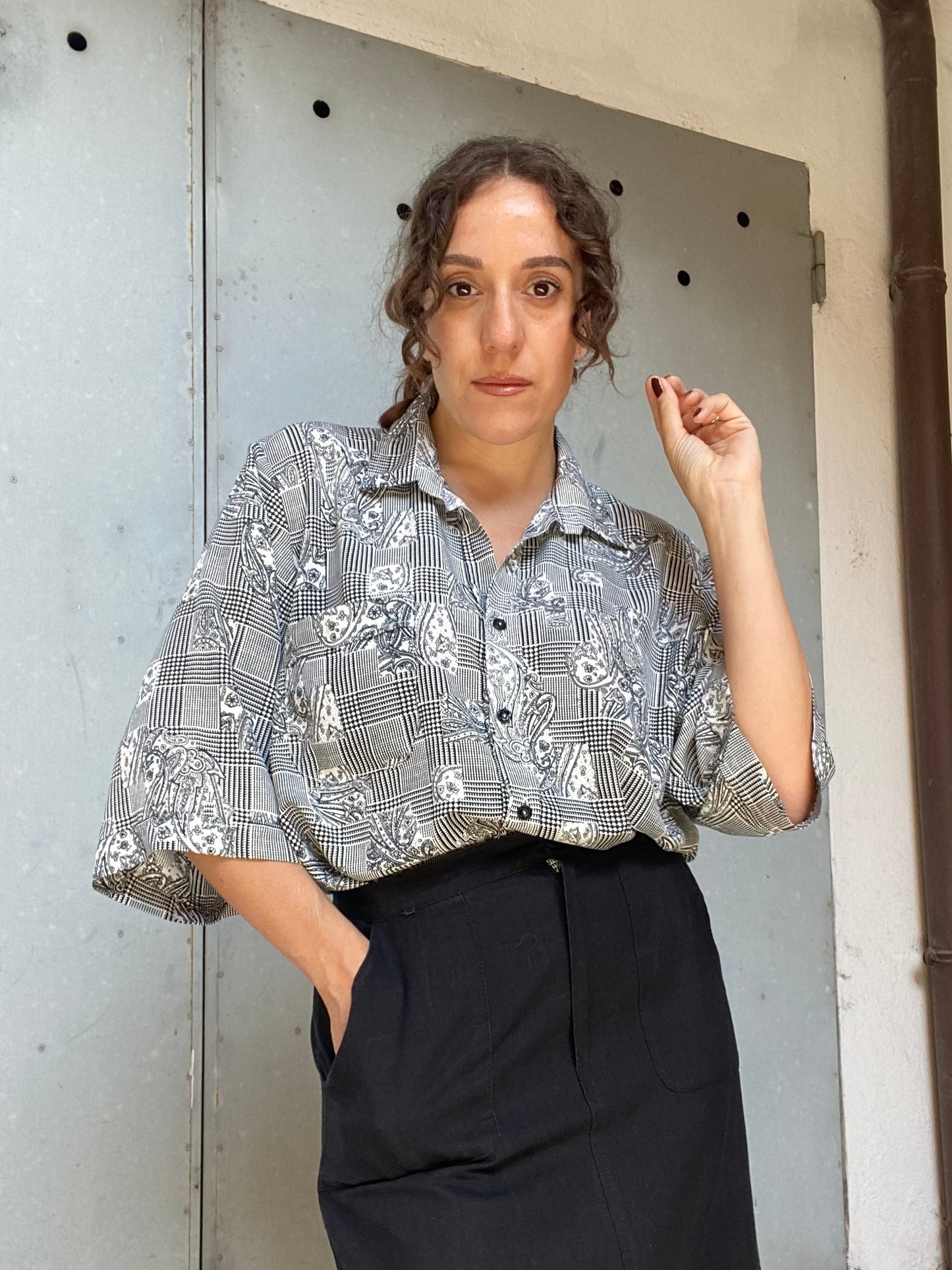 Camicia paisley e pied de poule