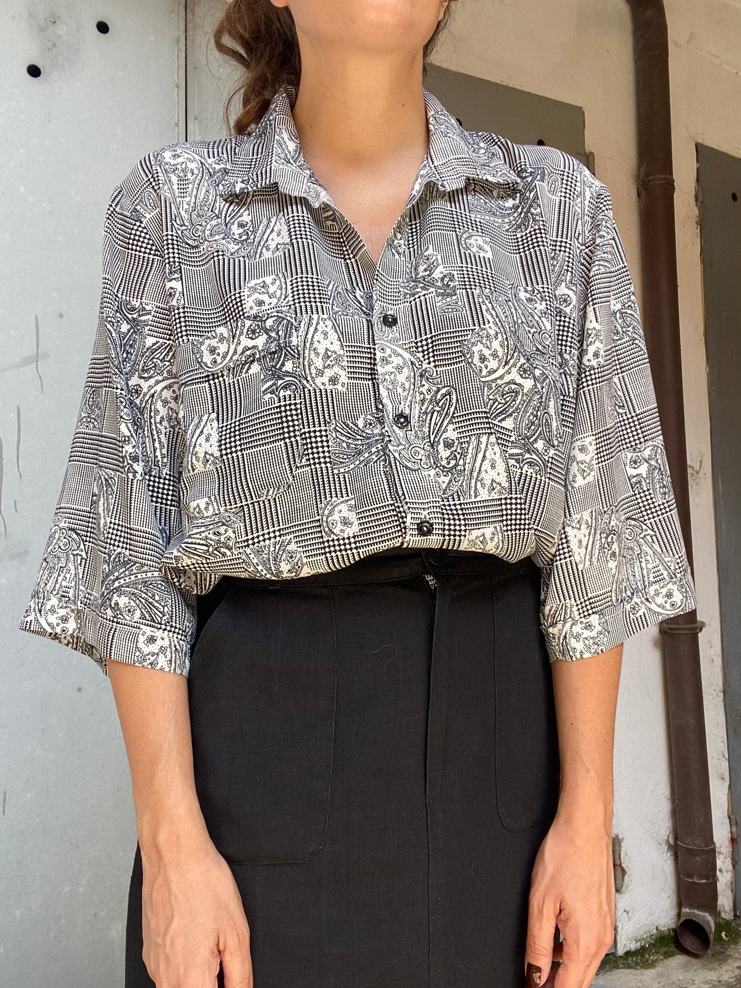 Camicia paisley e pied de poule