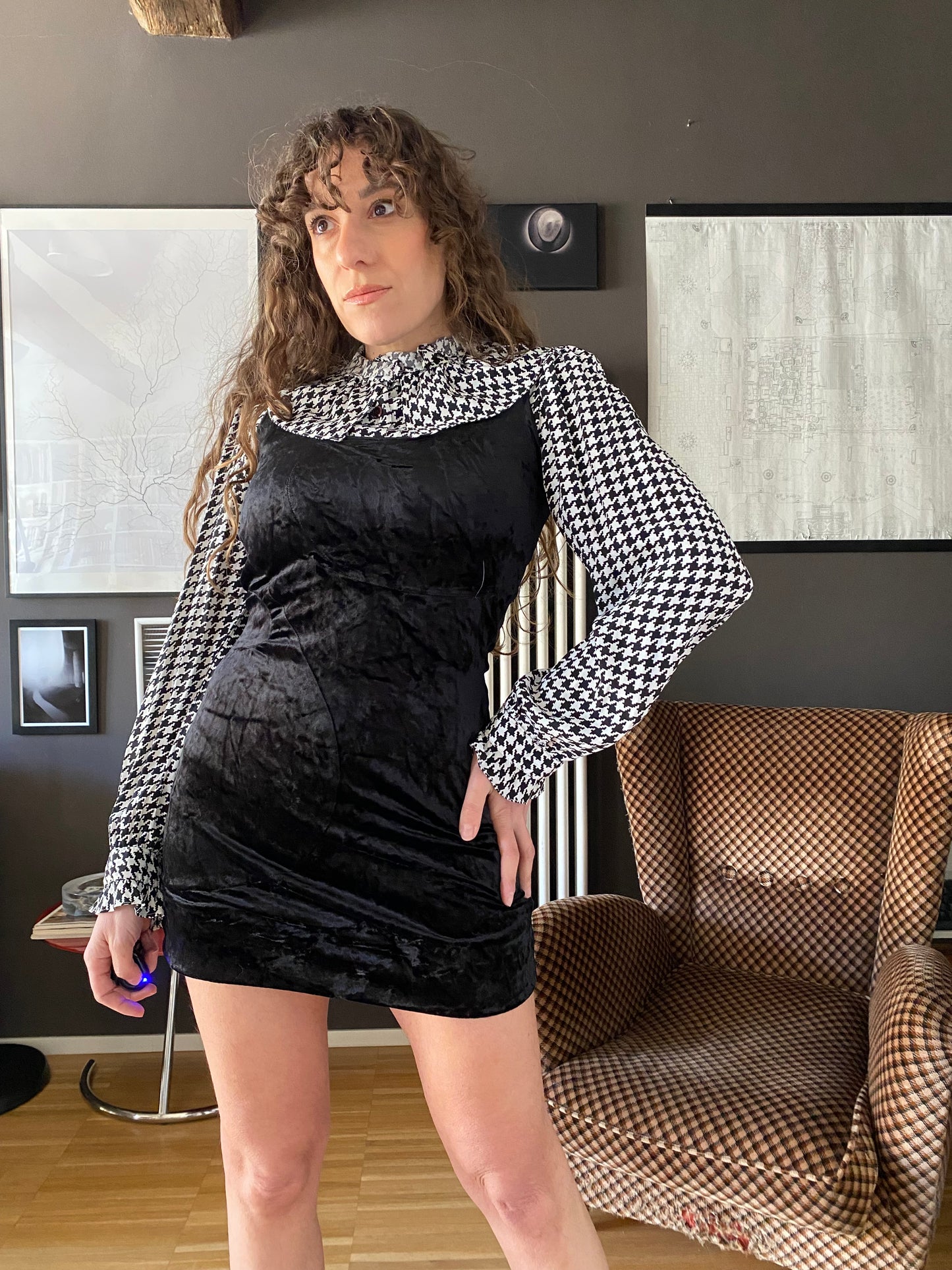 Abito mini in velluto