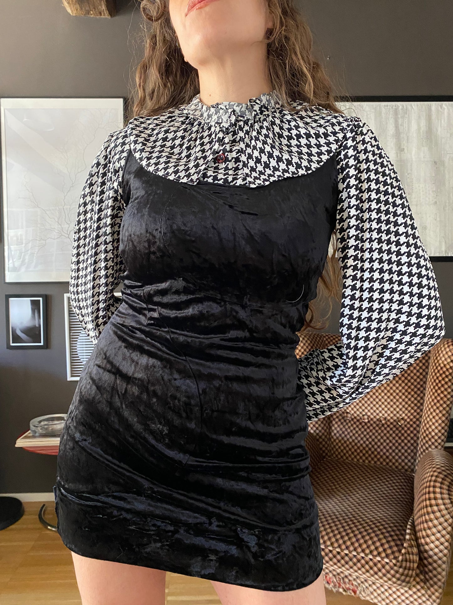 Abito mini in velluto