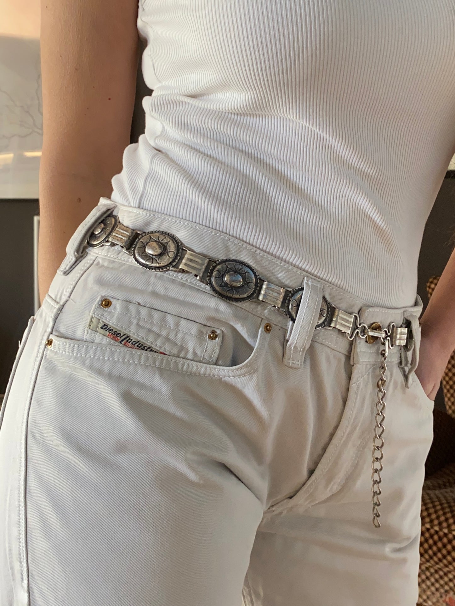 Pantaloni denim Diesel low waist