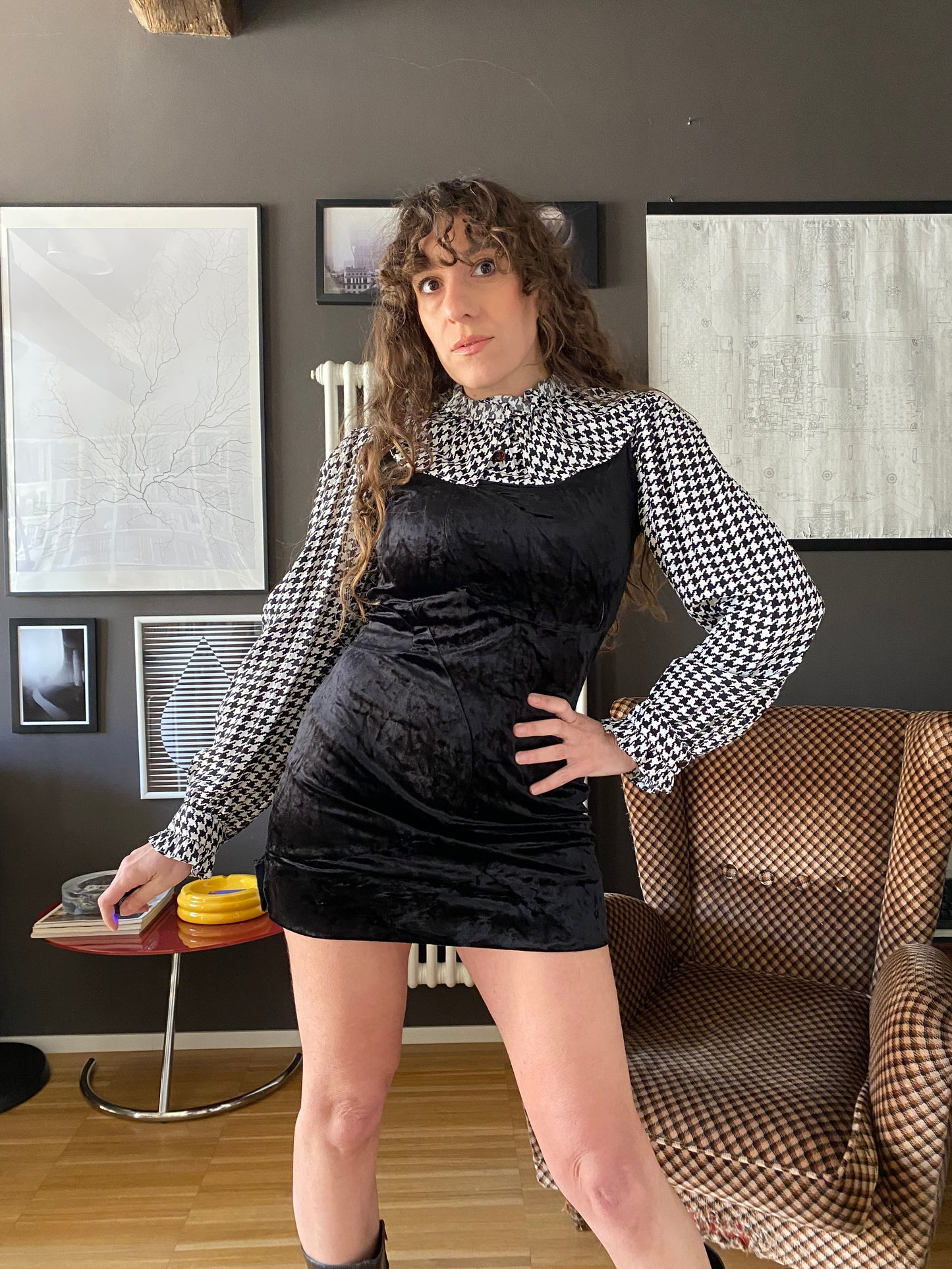 Abito mini in velluto