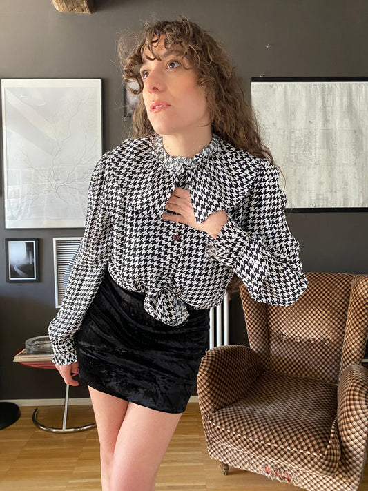 Camicia pied de poule maxi colletto