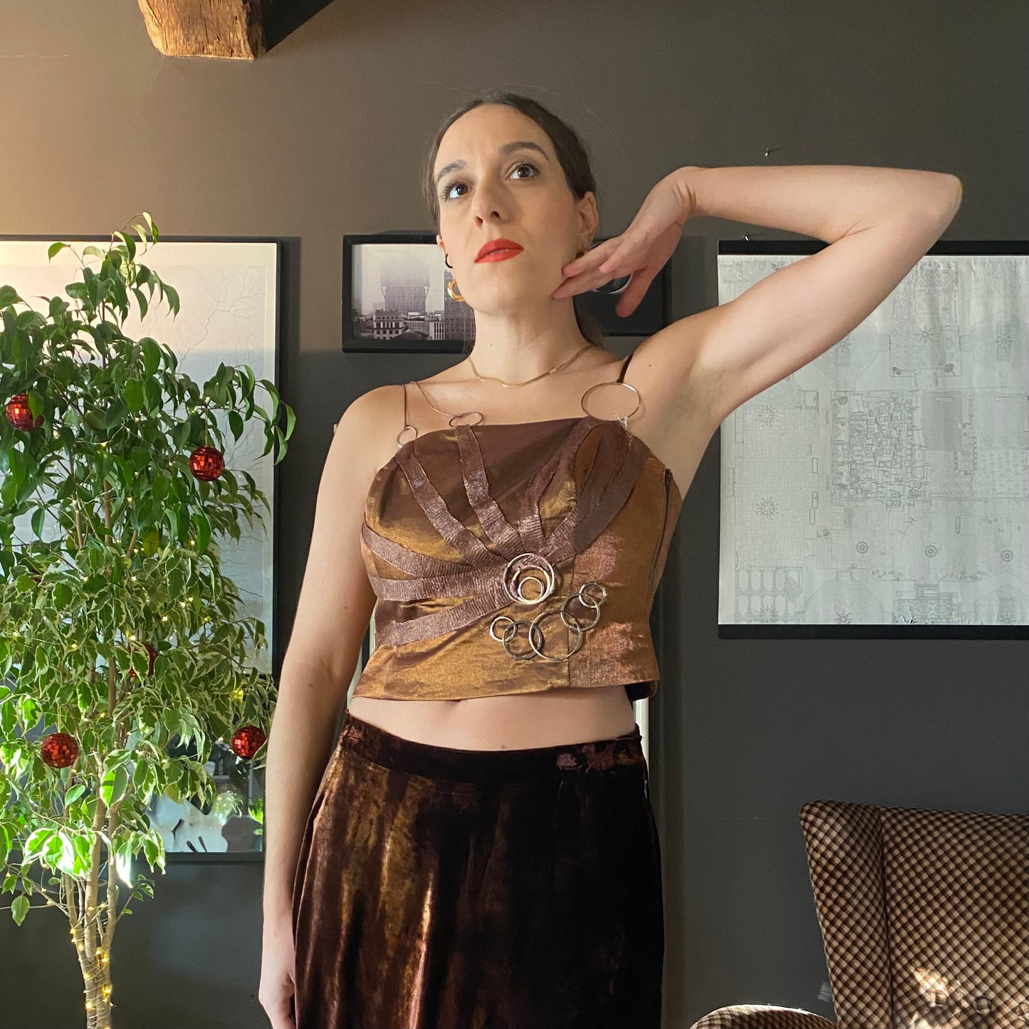 Top corsetto anelli