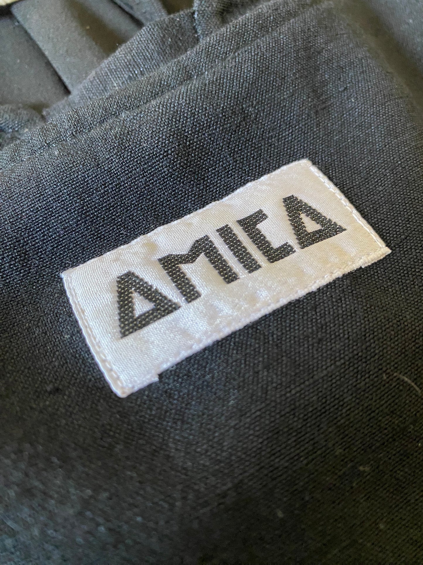 Abito in misto lino nero