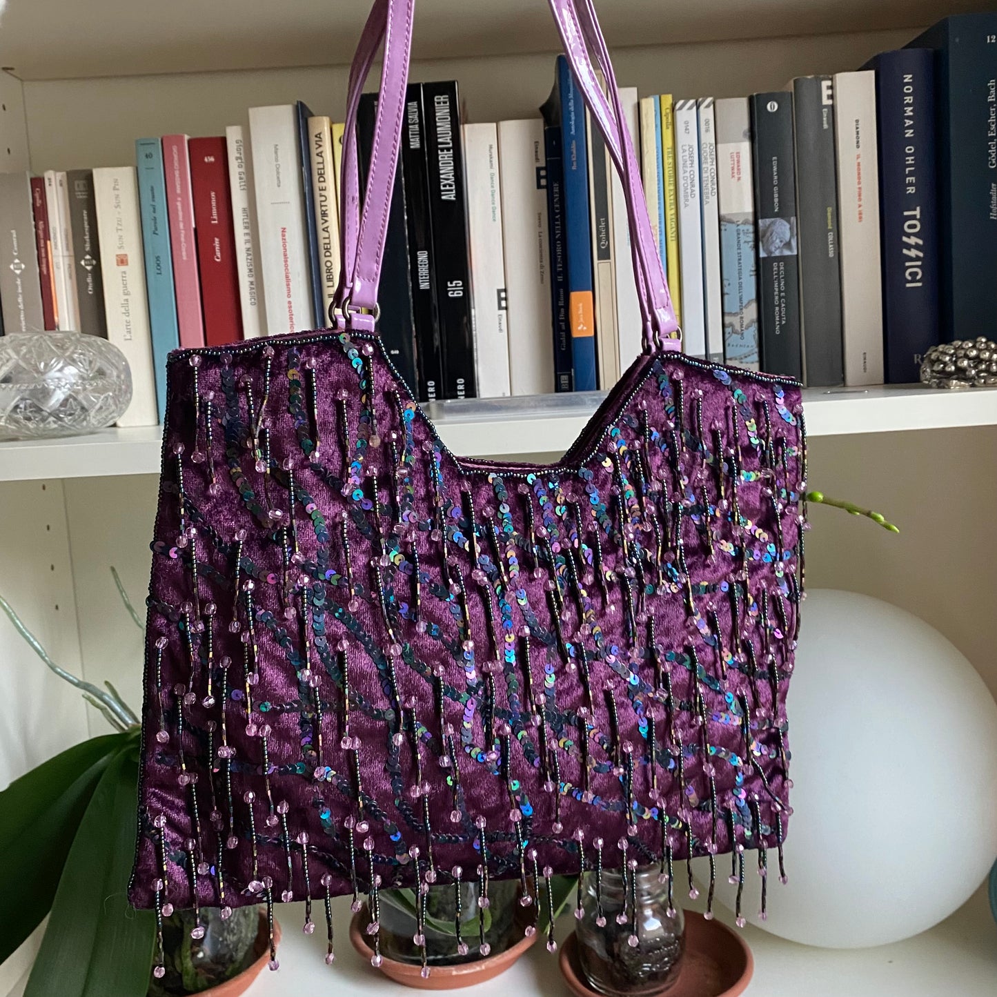 Borsa velluto e perline