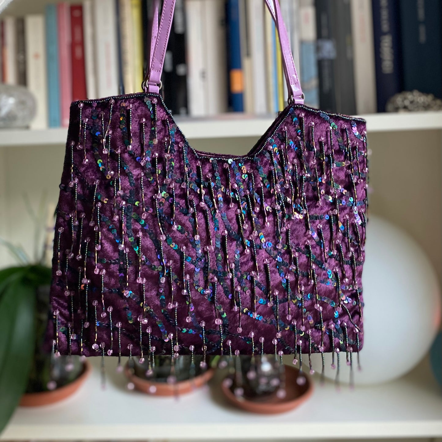 Borsa velluto e perline