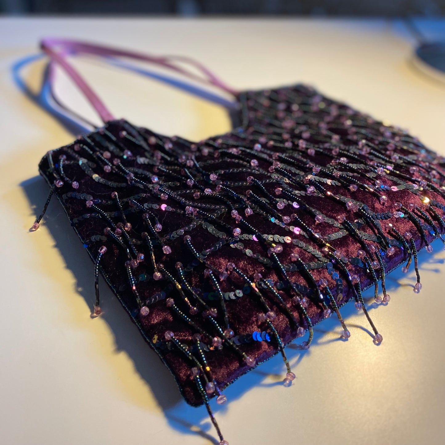 Borsa velluto e perline