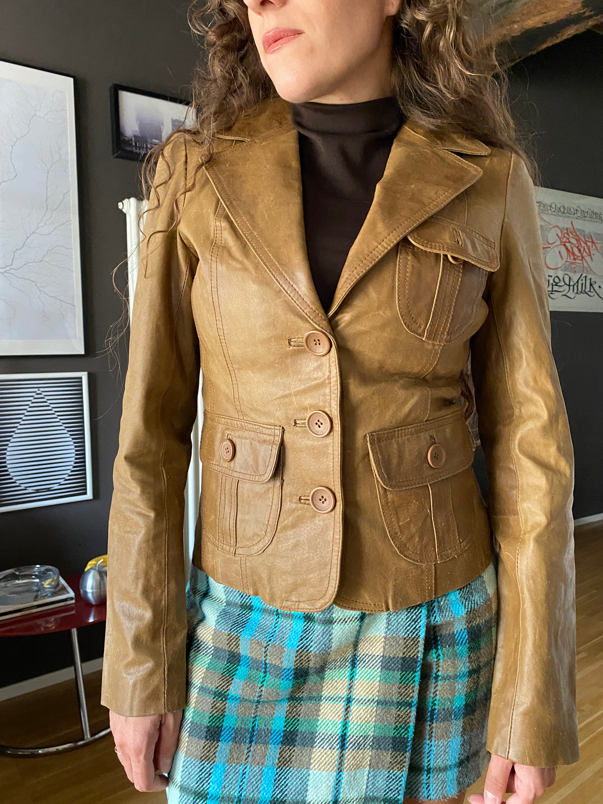Giacca in pelle Y2K