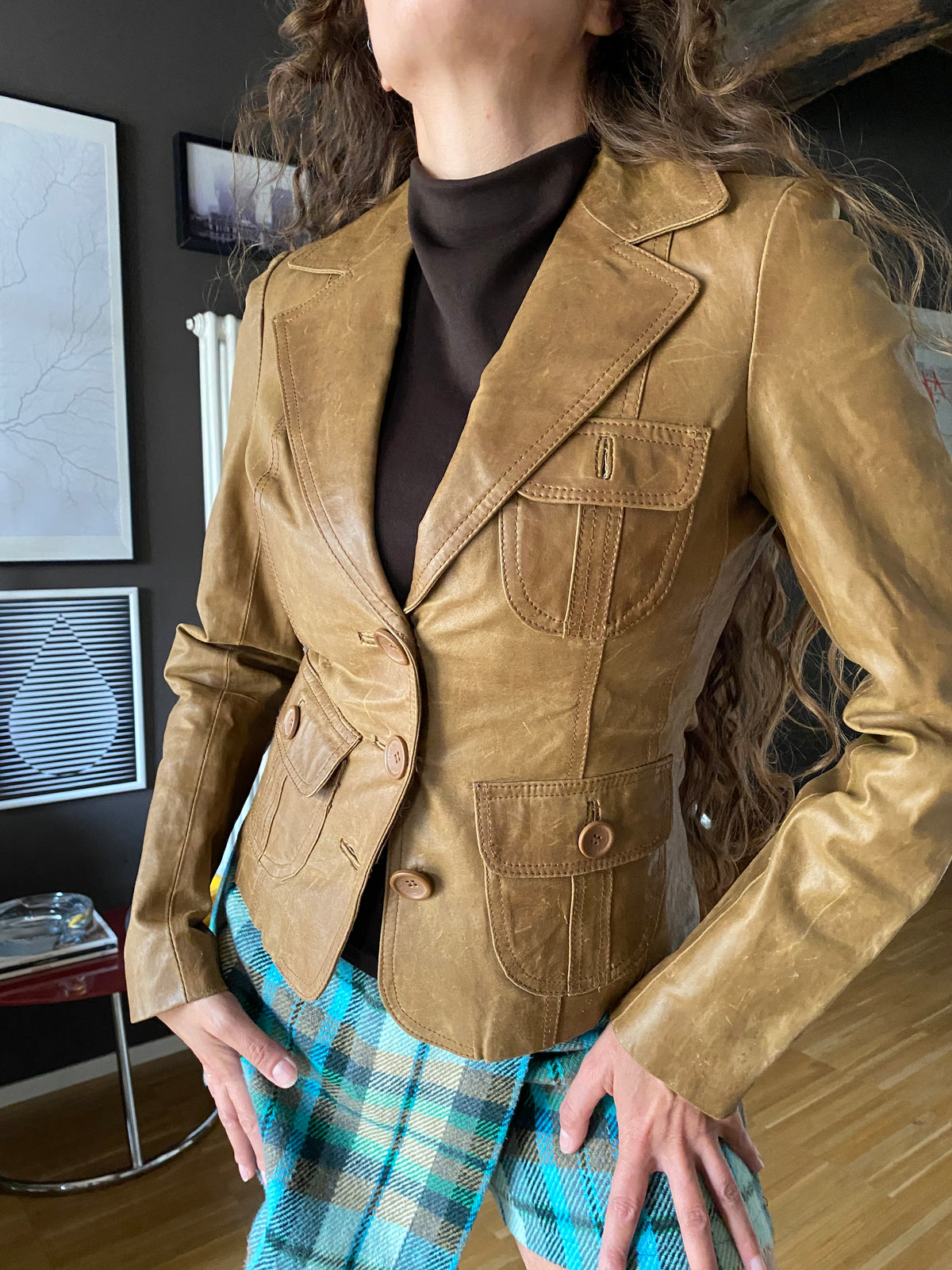 Giacca in pelle Y2K