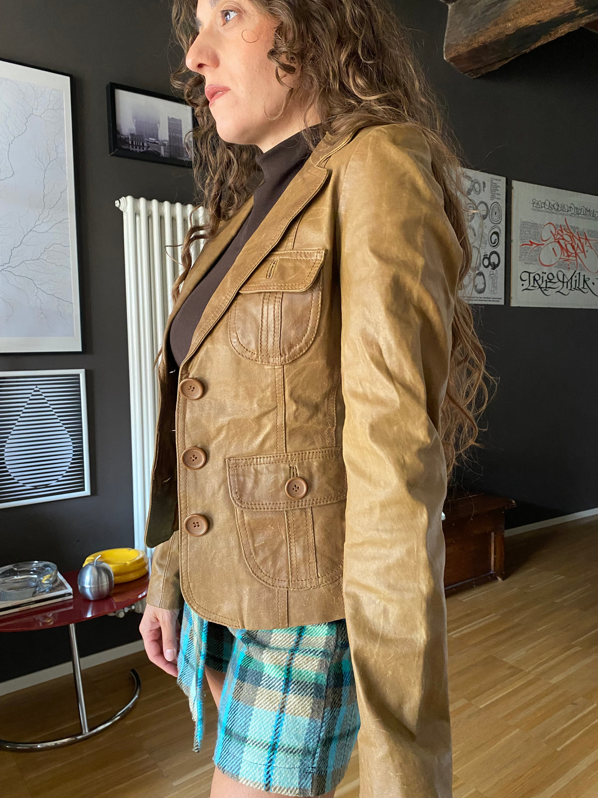 Giacca in pelle Y2K
