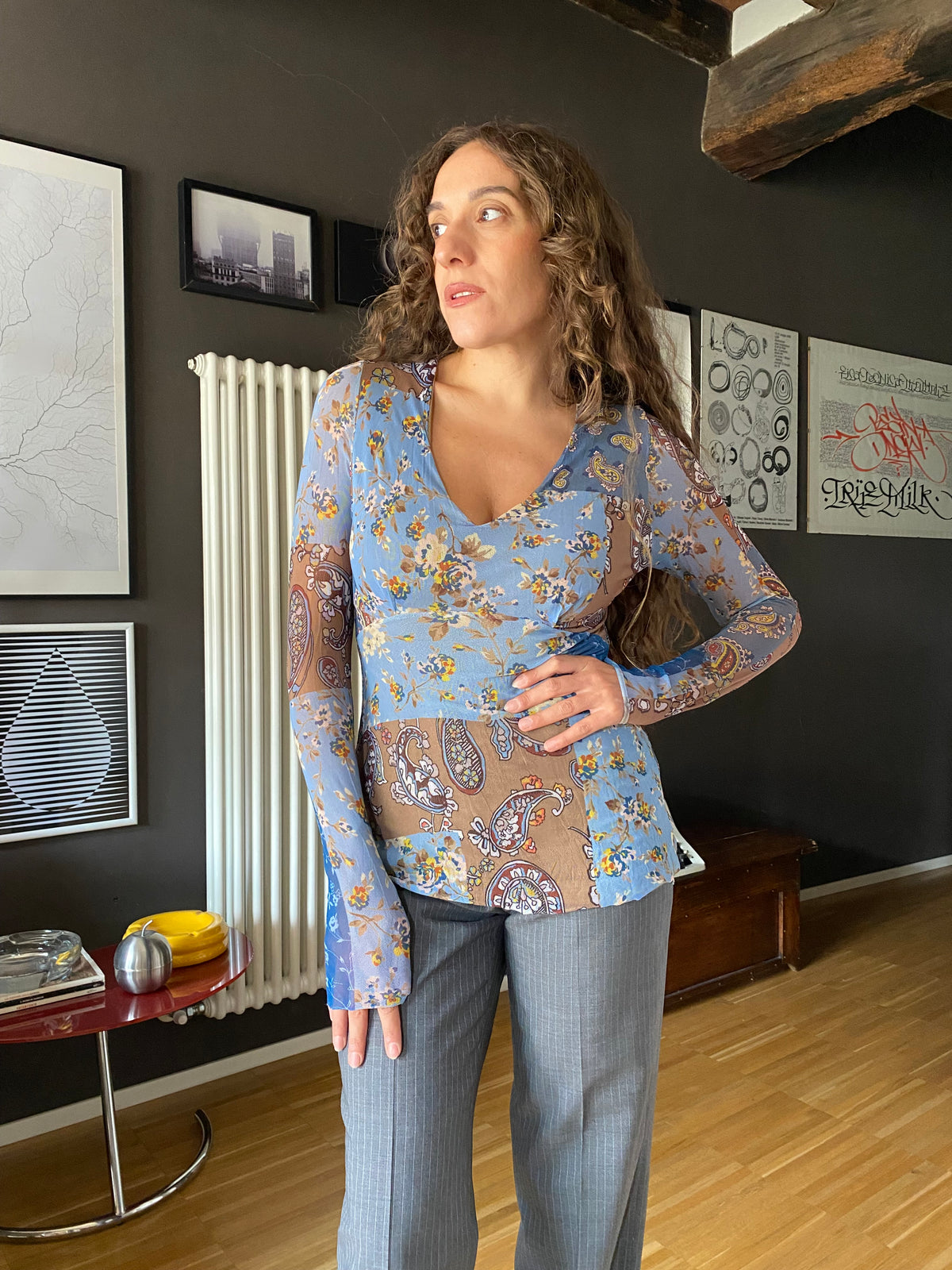 Maglia in mesh Y2K