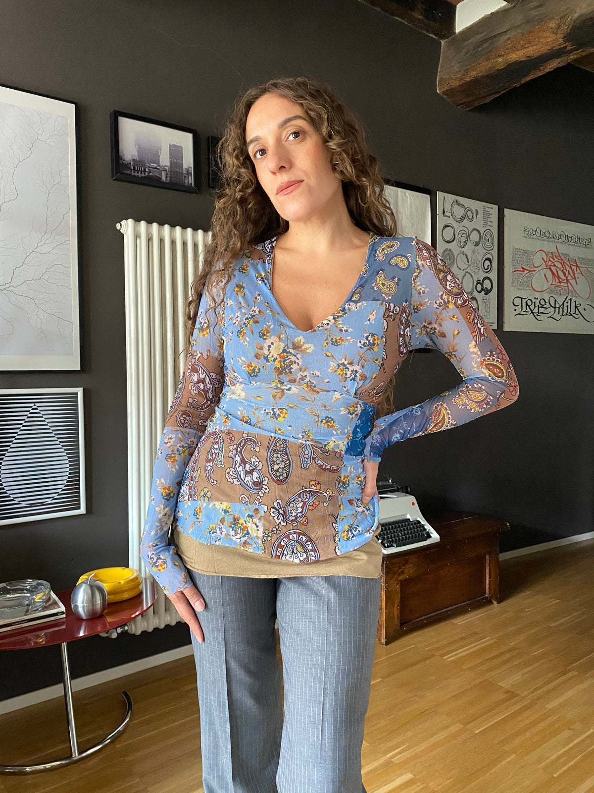 Maglia in mesh Y2K